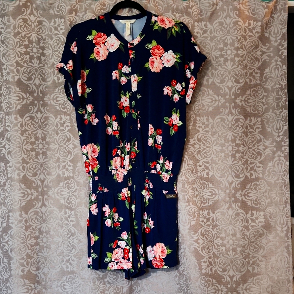 Matilda Jane Floral Romper Rayon Spandex Lightweight Comfortable Stretch-Small